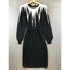 VINTAGE 60S 70S JOHN RICHARD NORDIC ANGORA SWEATER DRESS SZ M
